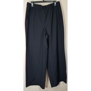 Lane Bryant On The Go Pants Women size 14 Black Pull-On Wide Leg Elastic Waist